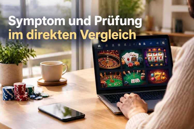 Symptom und Prüfung im direkten Vergleich