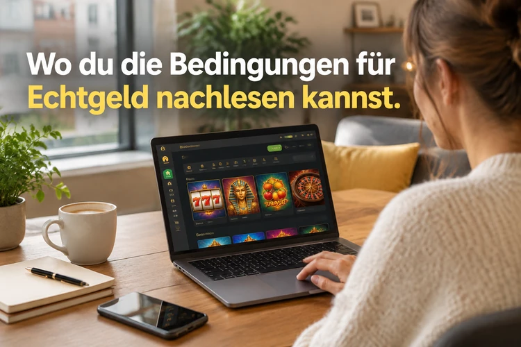 Wo du die Bedingungen für Echtgeld nachlesen kannst